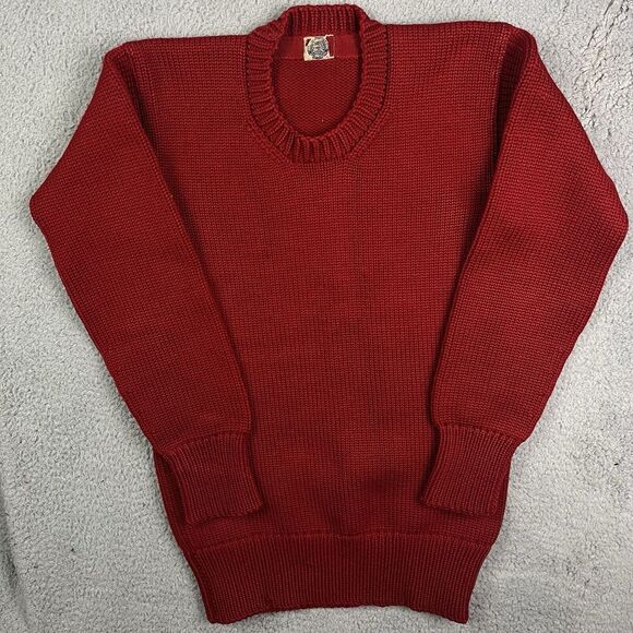 Vintage Nelson Knitting Mills‎ Company Red Sweater Knitted Heavy Sweatshirt MN - Picture 1 of 7